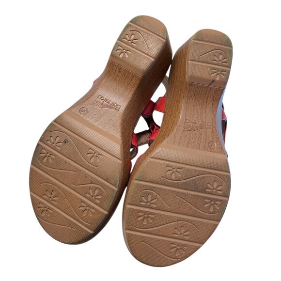 Dansko Red Leather Strappy Sandals Women’s EU 38 (US 7–7.5) Buckle Closure - Picture 6 of 7
